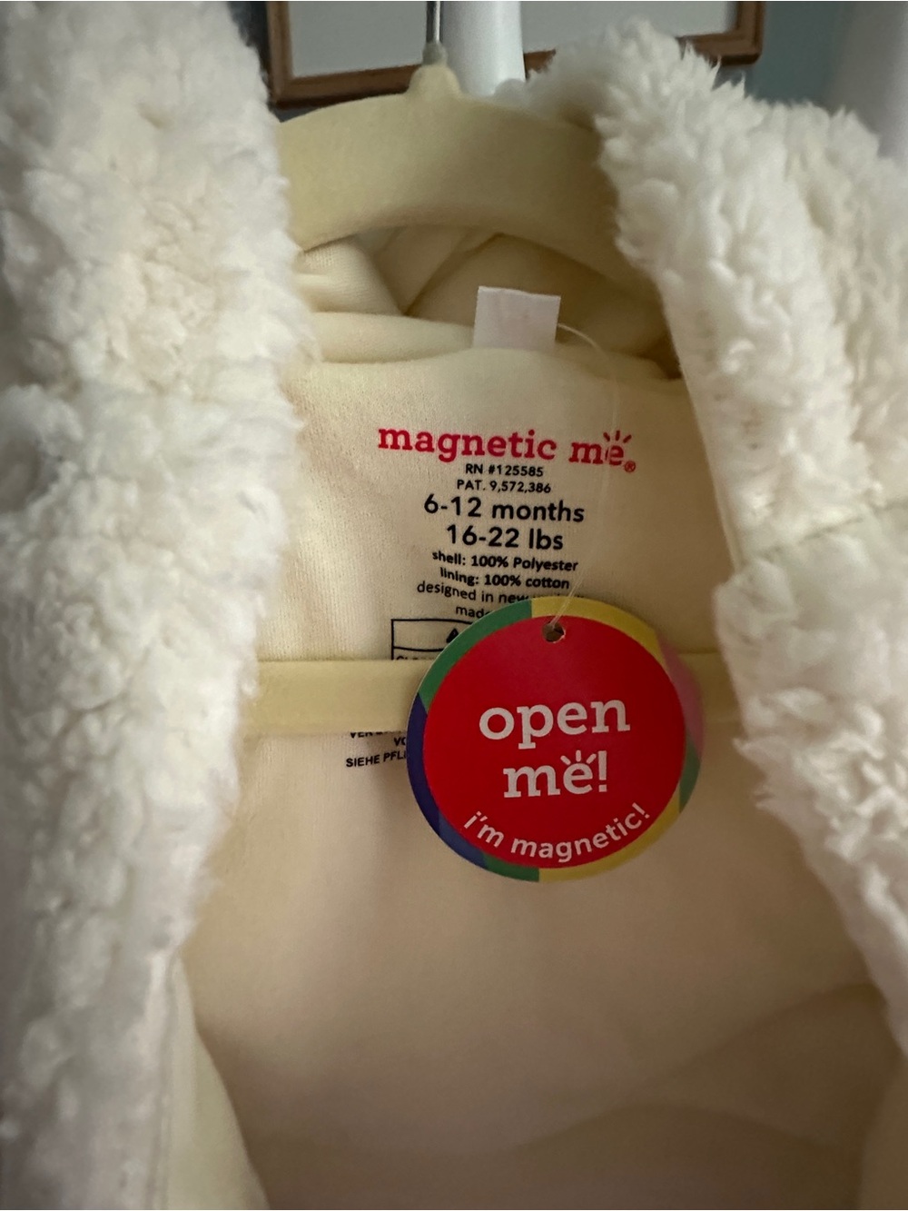 Magnetic Me Minky Jacket NWT 6-12 m Cream - Picture 6 of 6